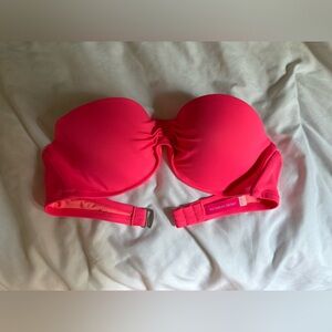 Victorias Secret Hot Pink Strapless Bandeau Bikini Top 36B